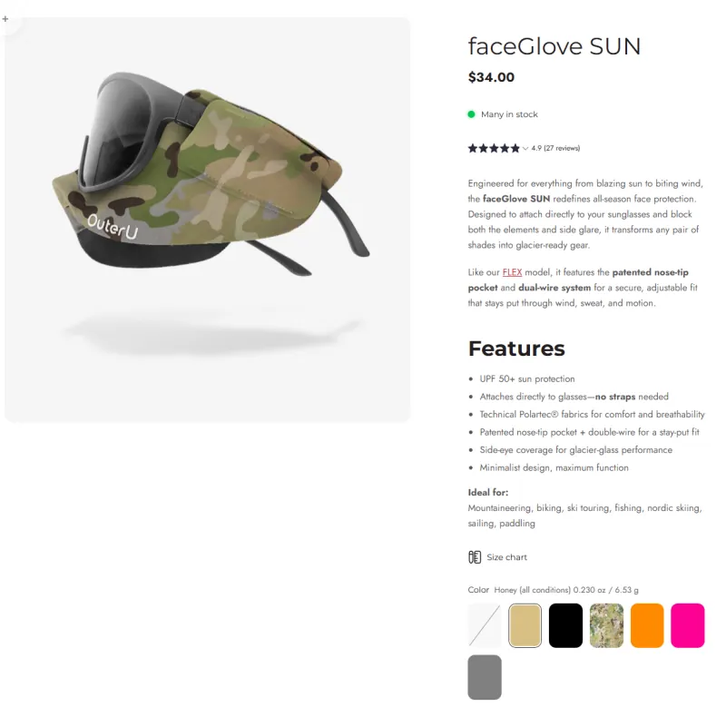 What comes in the box - OuterU Face Glove Review: Sun Protection for Himalayas